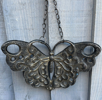 Rustic Hanging Butterfly Decoration - Cast Iron