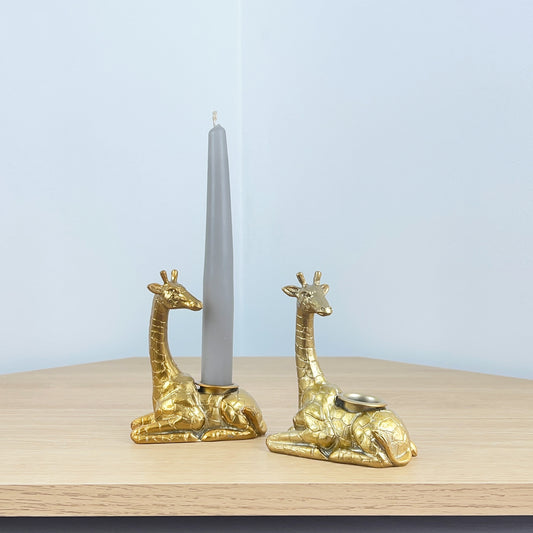 Giraffe Candle Holder - Resin Gold