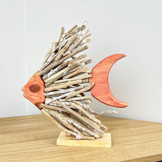 Large Driftwood Tropical Fish Sculpture
