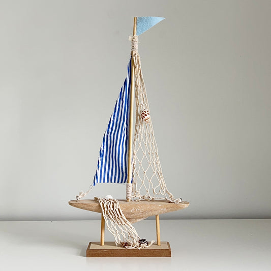 16" Wooden Boat Ornament
