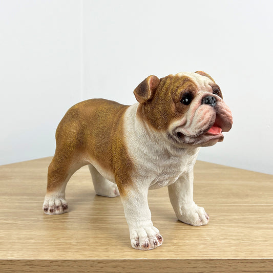 Brown & White Bulldog Ornament - Resin