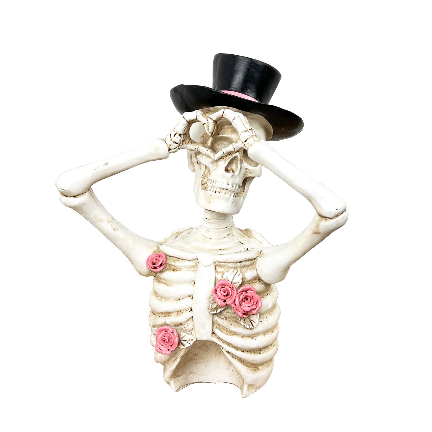 29cm Heart Hands Skeleton Bust - Resin