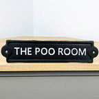 26.5cm 'The Poo Room' Cast Iron Wall Sign / Plaque