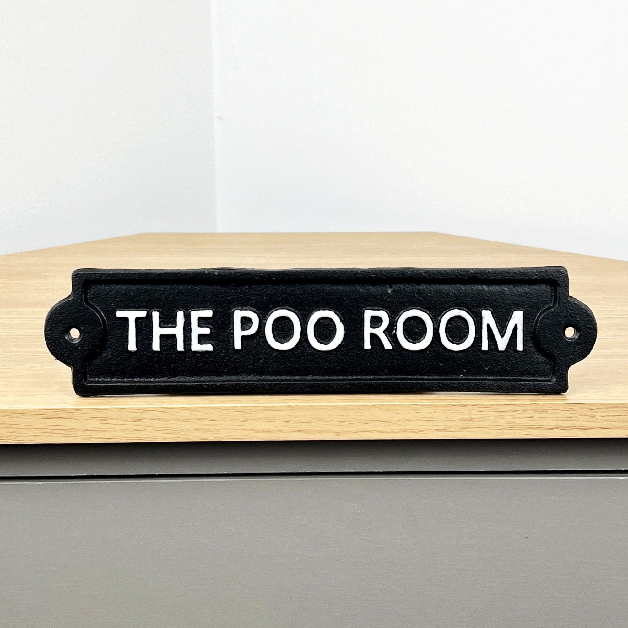 POO ROOM SH*T GOT REAL FUN BATHROOM TOILET METAL RETRO VINTAGE - Foto 2
