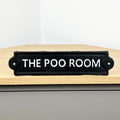 26.5cm 'The Poo Room' Cast Iron Wall Sign / Plaque