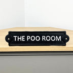26.5cm 'The Poo Room' Cast Iron Wall Sign / Plaque
