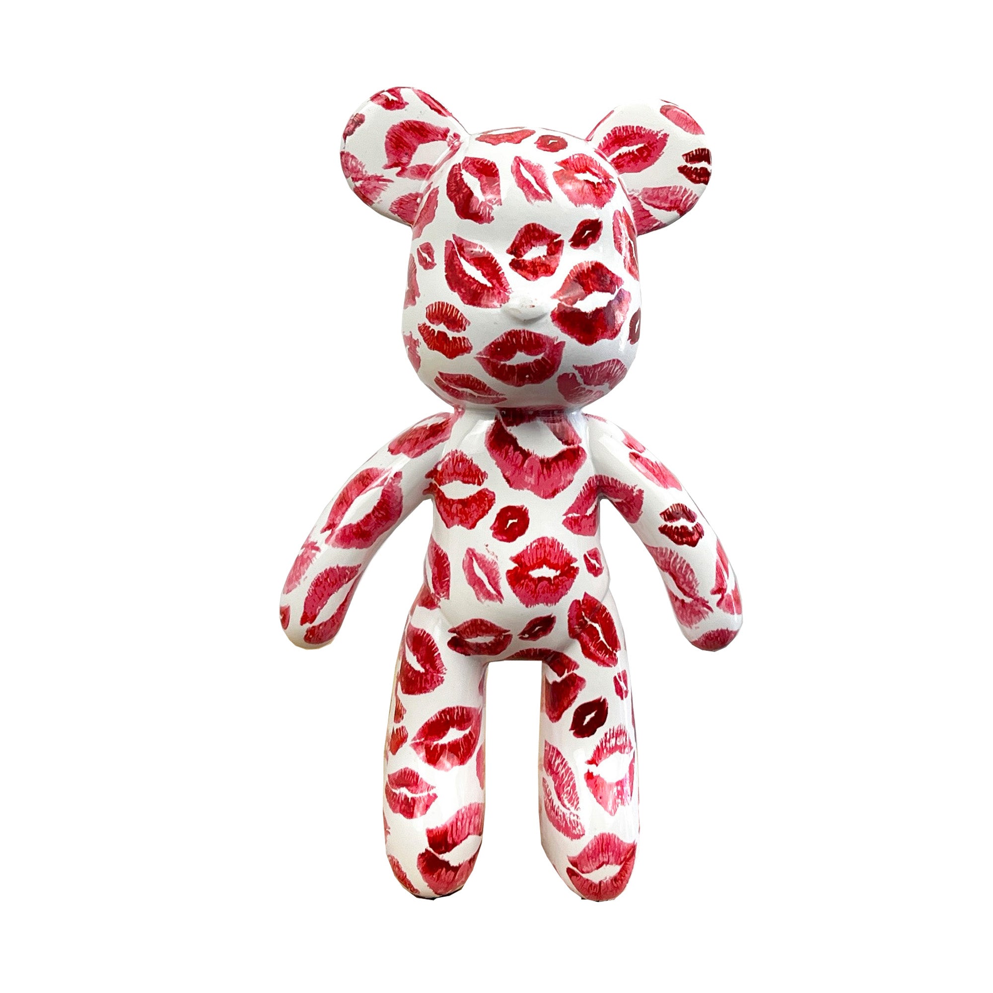 17.5cm Small 'Lips' Bear Ornament / Sculpture - Resin