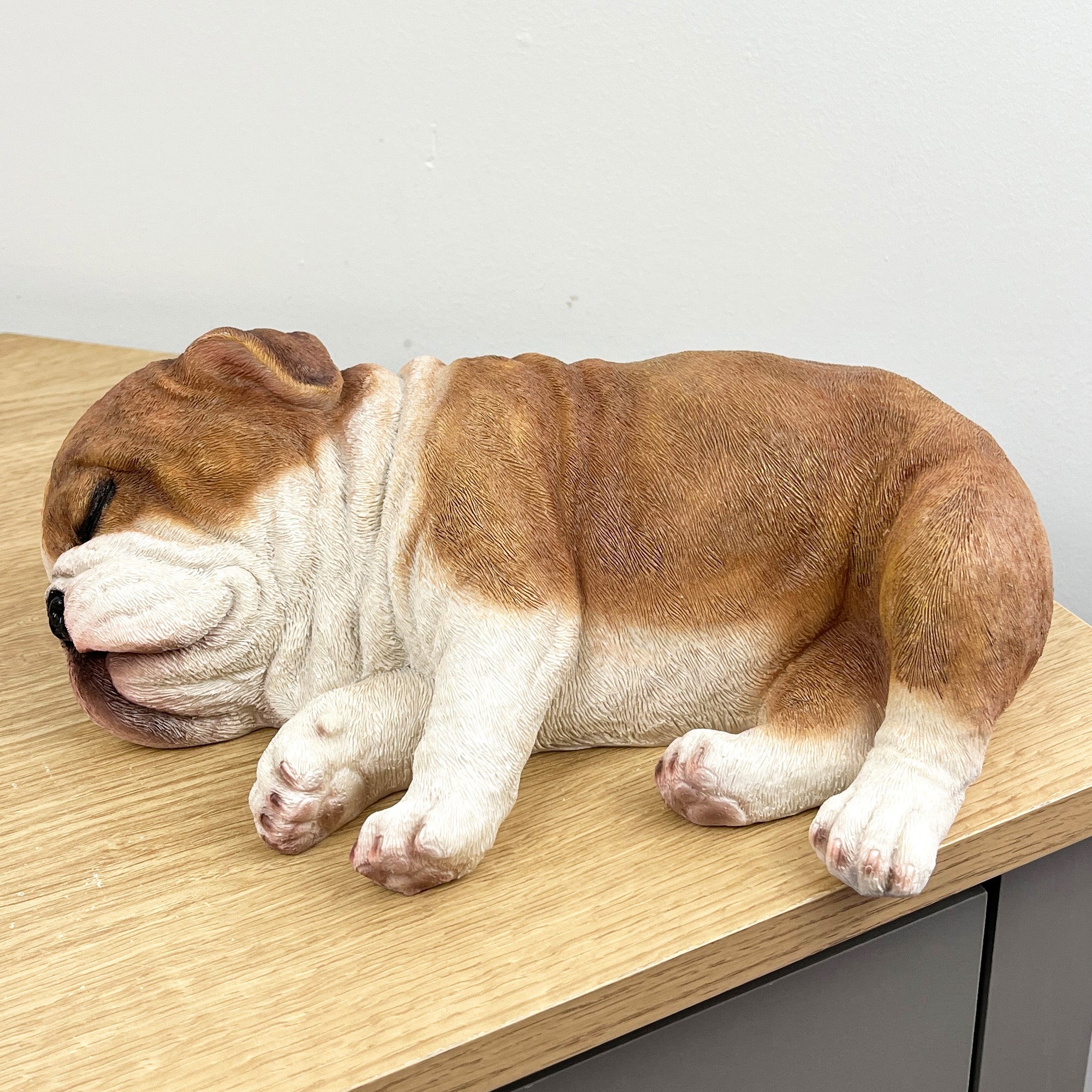 Sleeping British Bulldog Ornament - Resin