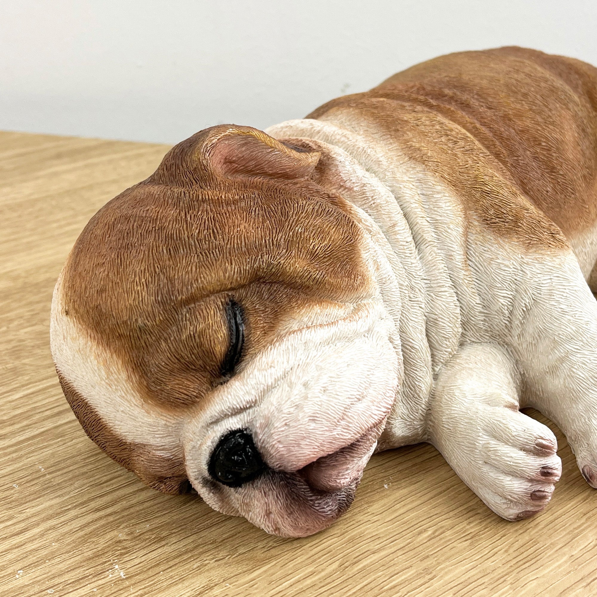 Sleeping British Bulldog Ornament - Resin