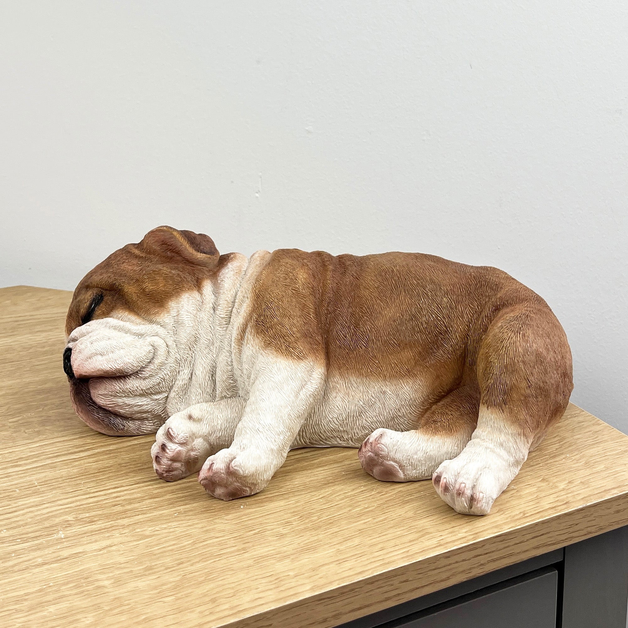 Sleeping British Bulldog Ornament - Resin