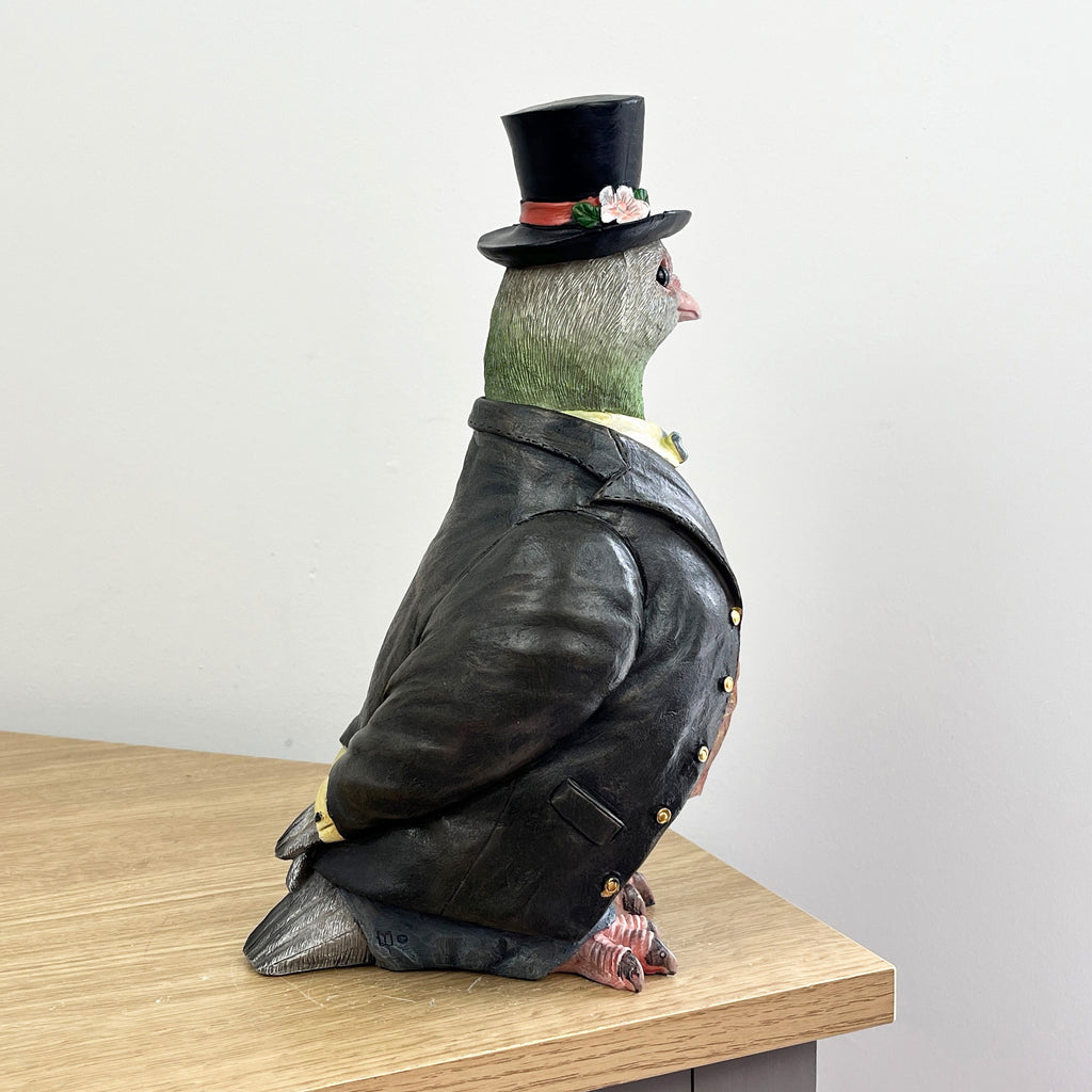 27.5cm Pigeon In a Suit and Top Hat Ornament – Resin