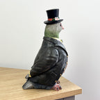 27.5cm Pigeon In a Suit and Top Hat Ornament – Resin