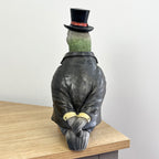 27.5cm Pigeon In a Suit and Top Hat Ornament – Resin