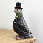 27.5cm Pigeon In a Suit and Top Hat Ornament – Resin