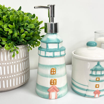 2 Piece Lighthouse Bathroom Accessories Set - Ceramic