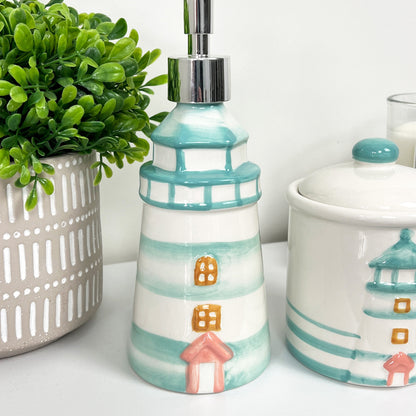 2 Piece Lighthouse Bathroom Accessories Set - Ceramic