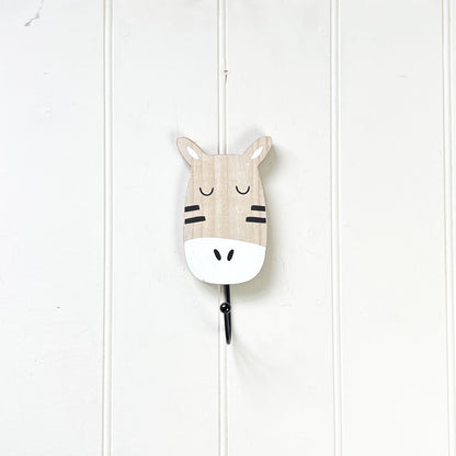 Set of 4 Safari Animal Wall Storage Hooks - Wooden