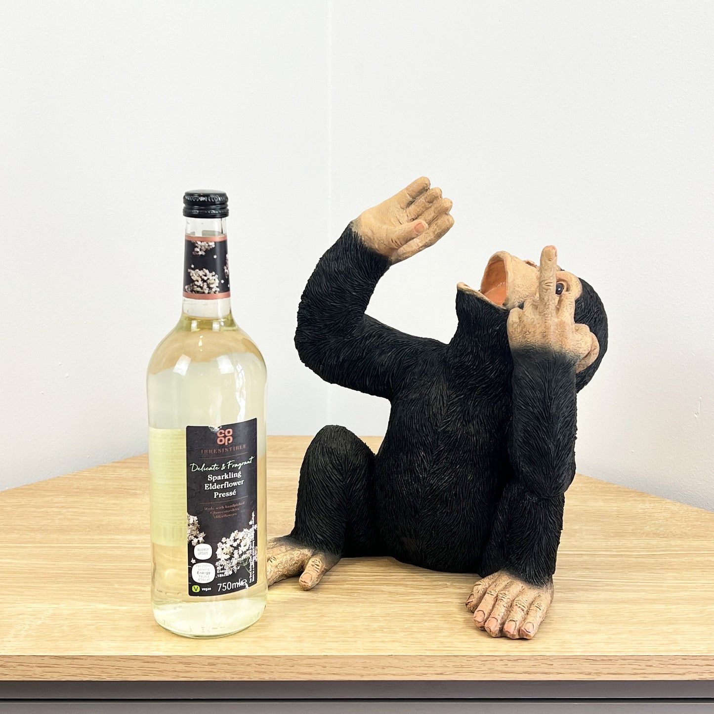 Rude Monkey Wine Bottle Holder - Resin