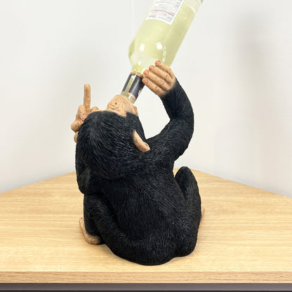 Rude Monkey Wine Bottle Holder - Resin