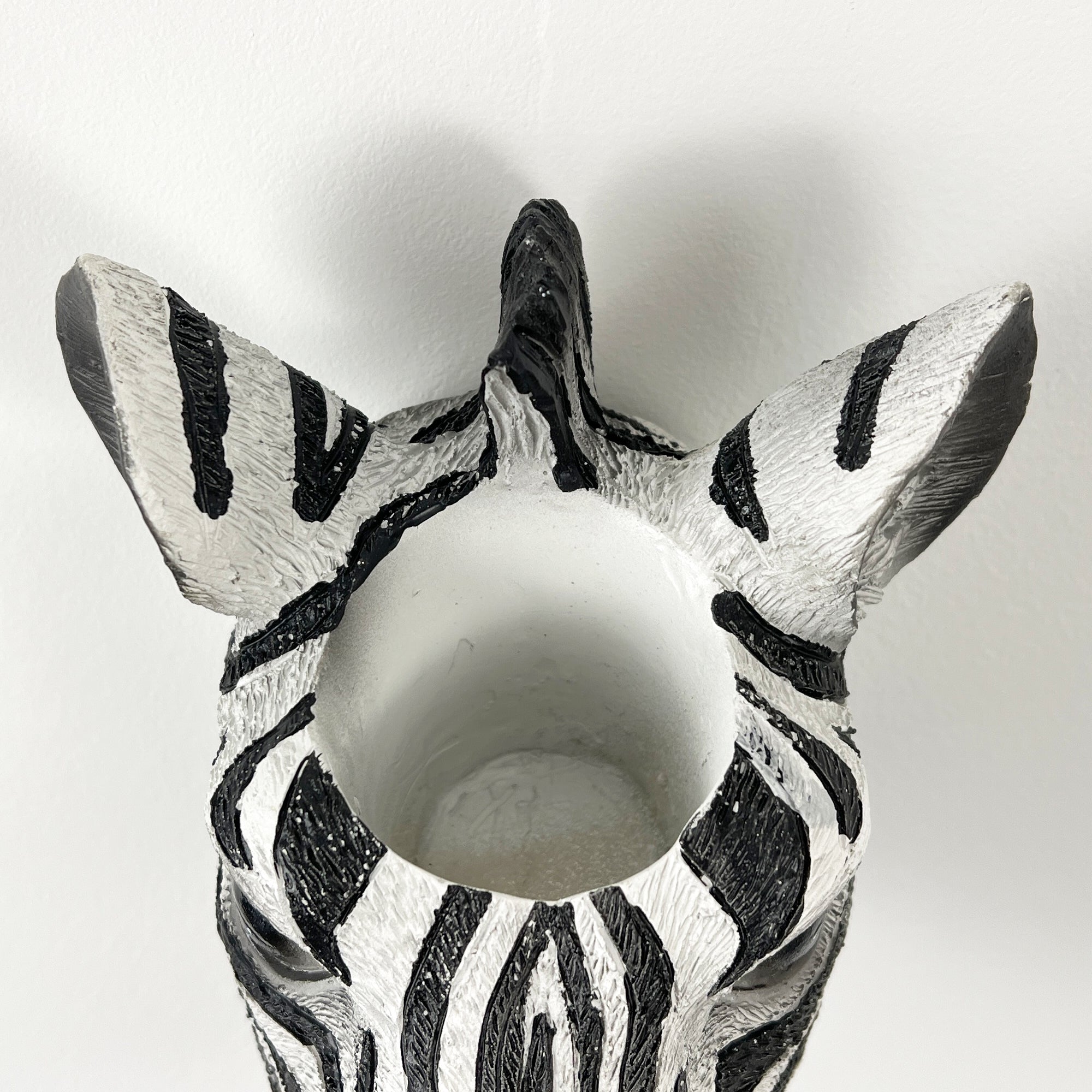 Zebra Head Wall Planter - Resin