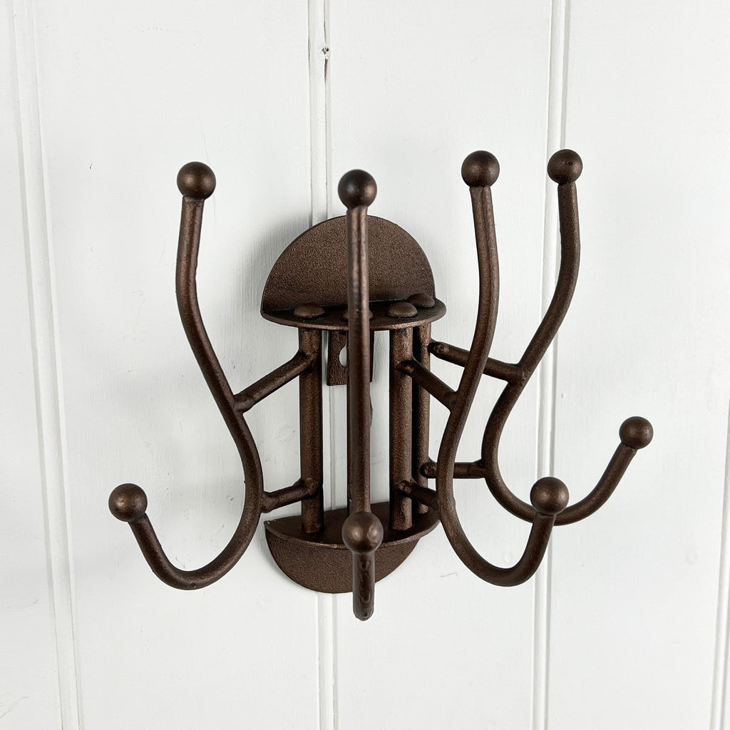 4 Hook Wall Mounted Coat Stand – Metal