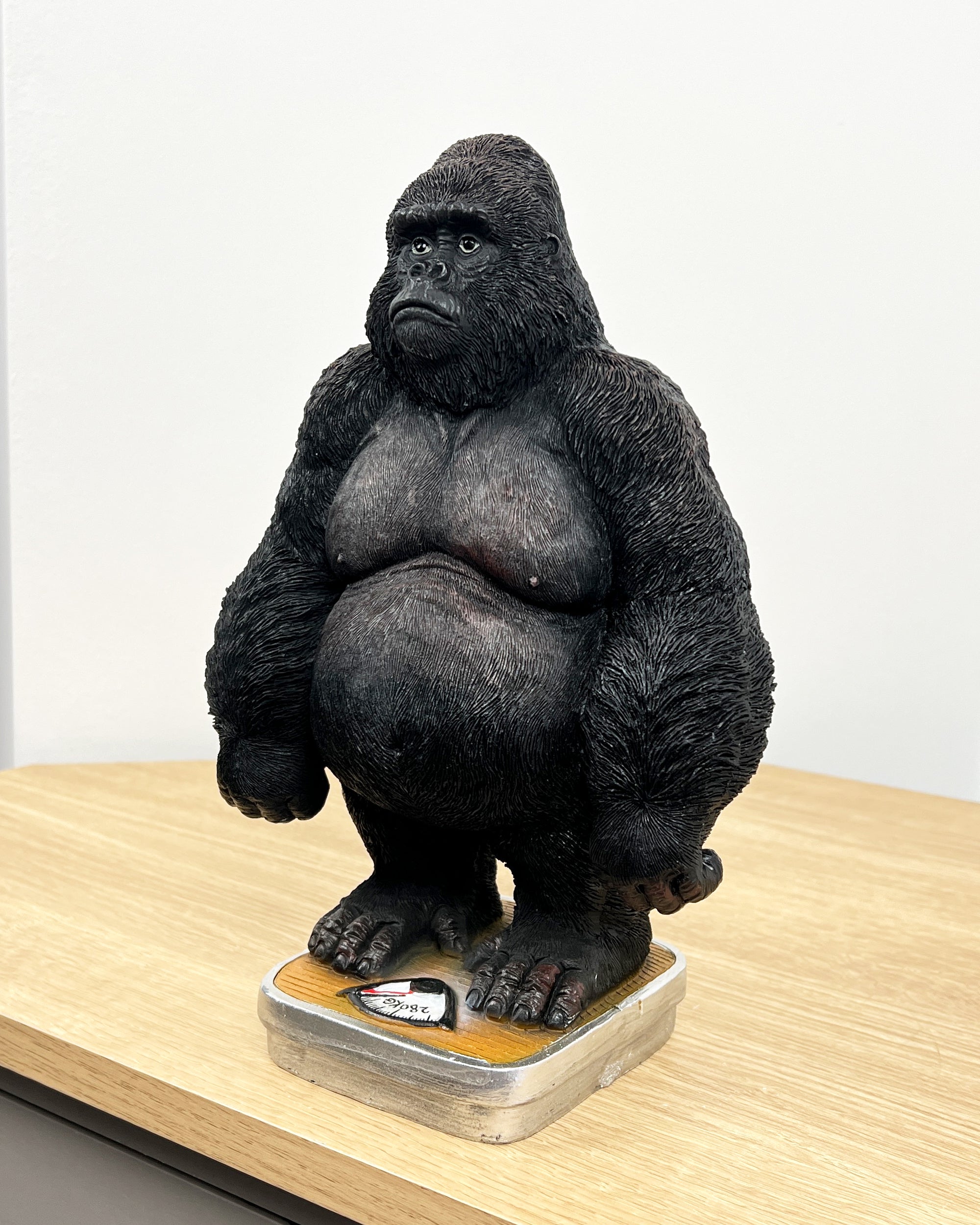 10.5” Gorilla on Bathroom Scales – Resin