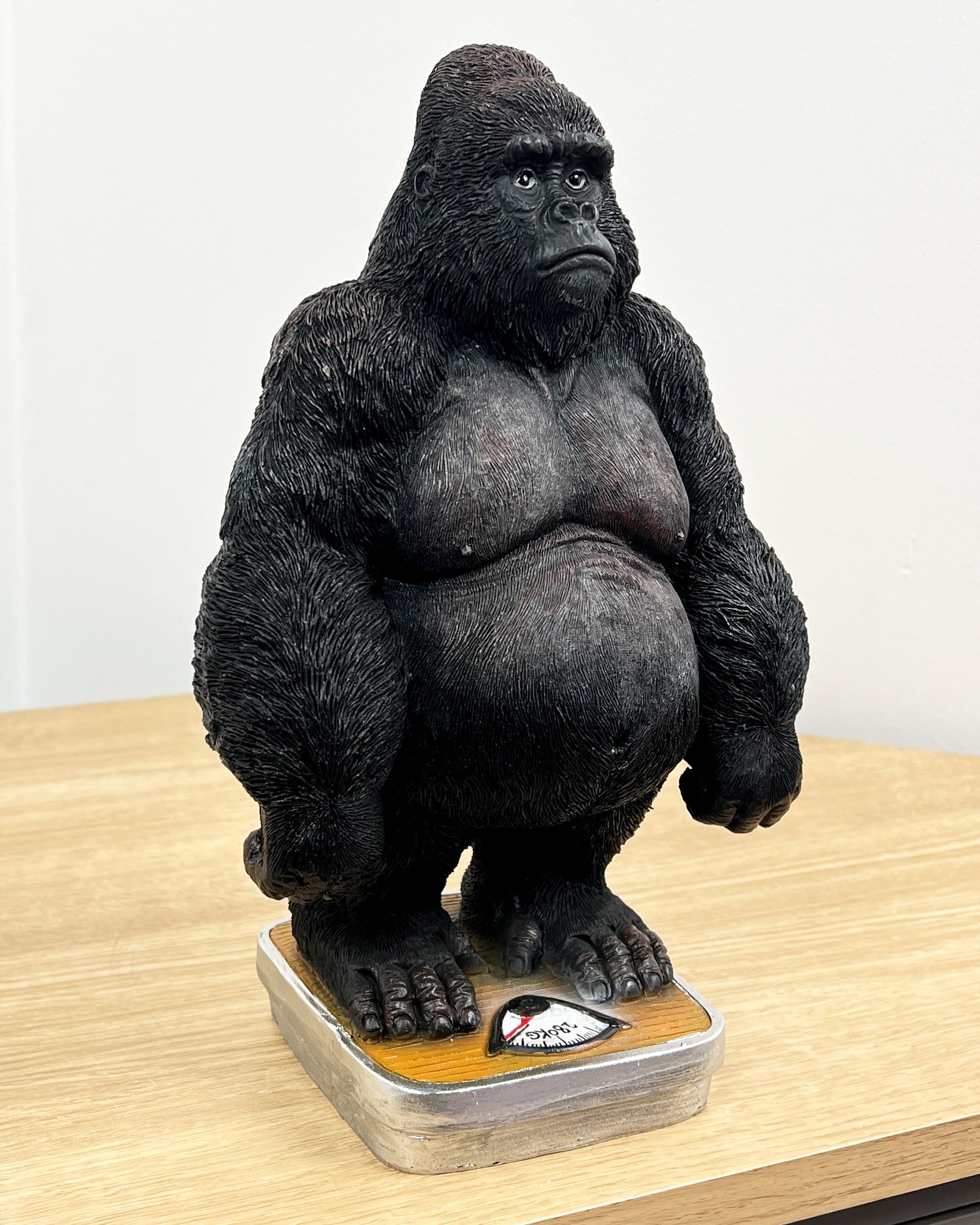 10.5” Gorilla on Bathroom Scales – Resin