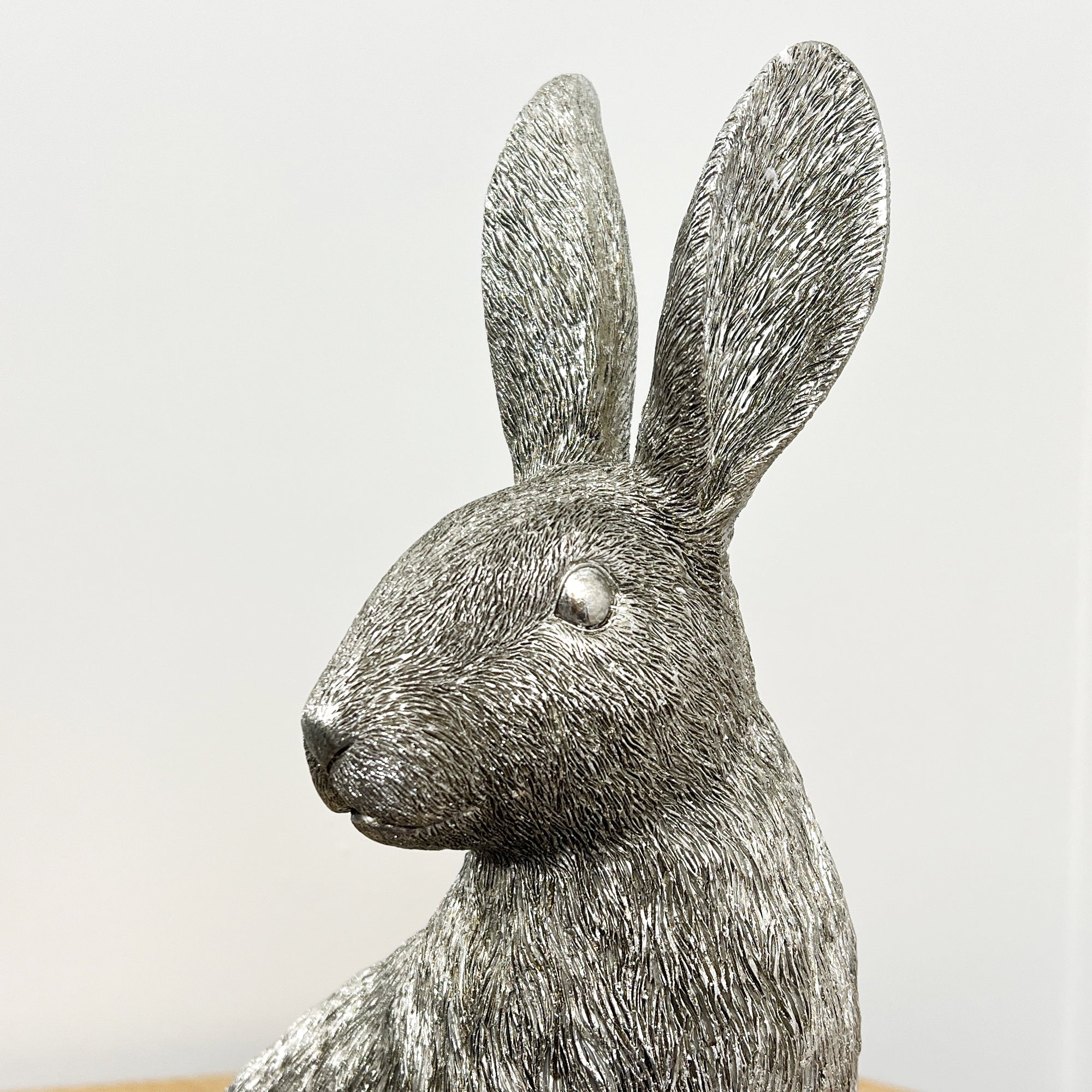 35cm Large Silver Hare Ornament - Resin