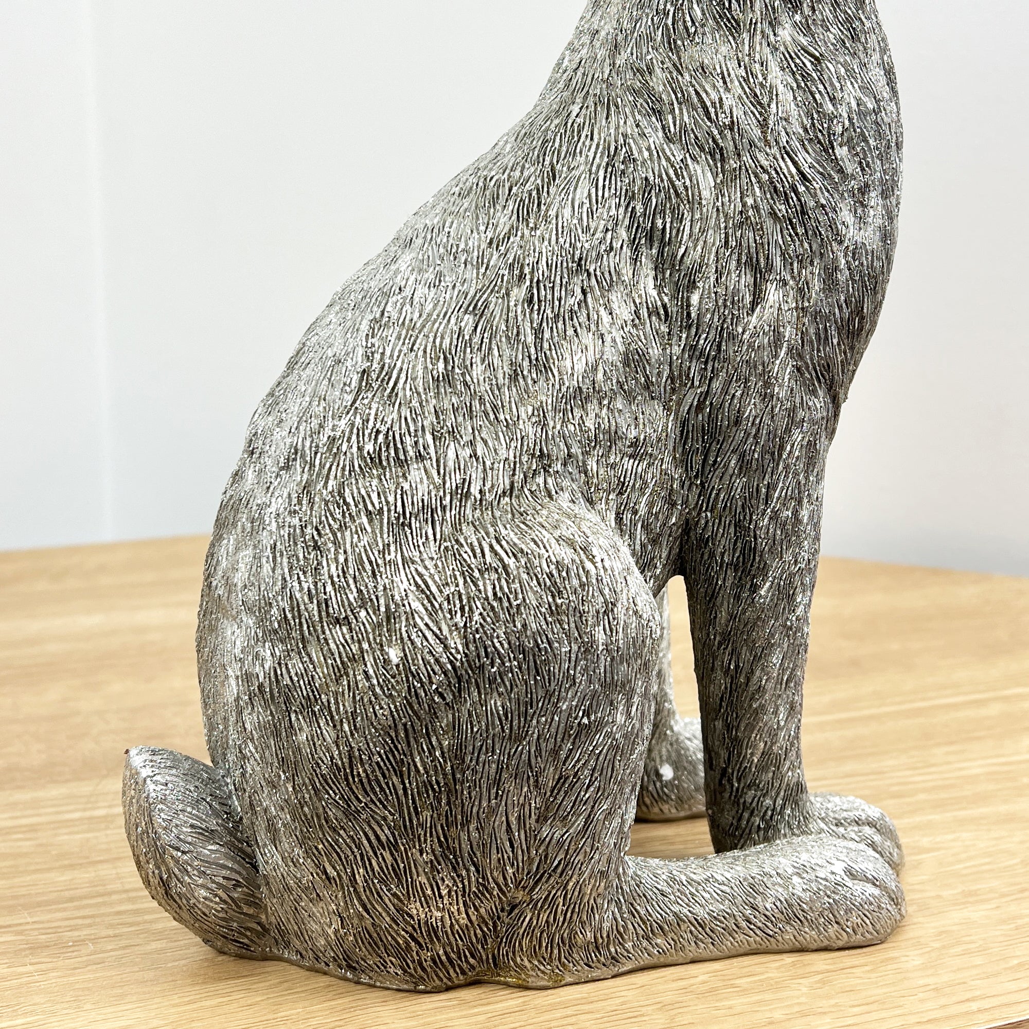 35cm Large Silver Hare Ornament - Resin