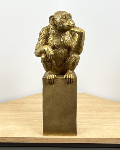 Large Thinking Monkey Ornament – Resin