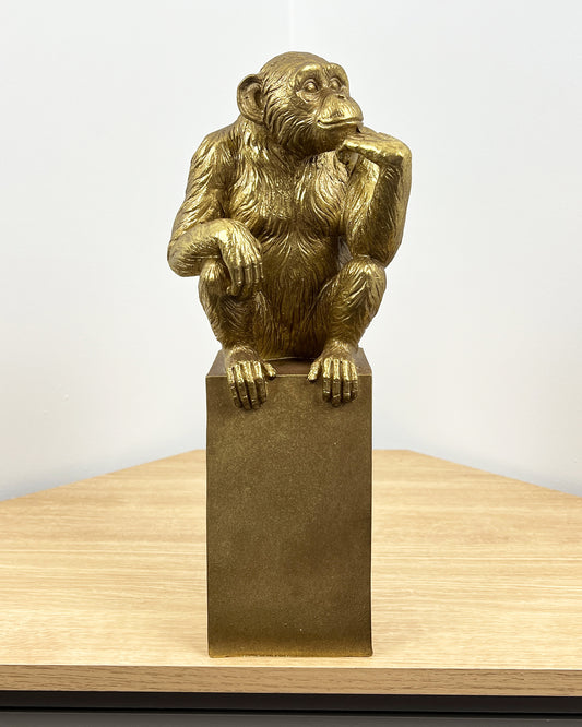 Large Thinking Monkey Ornament – Resin