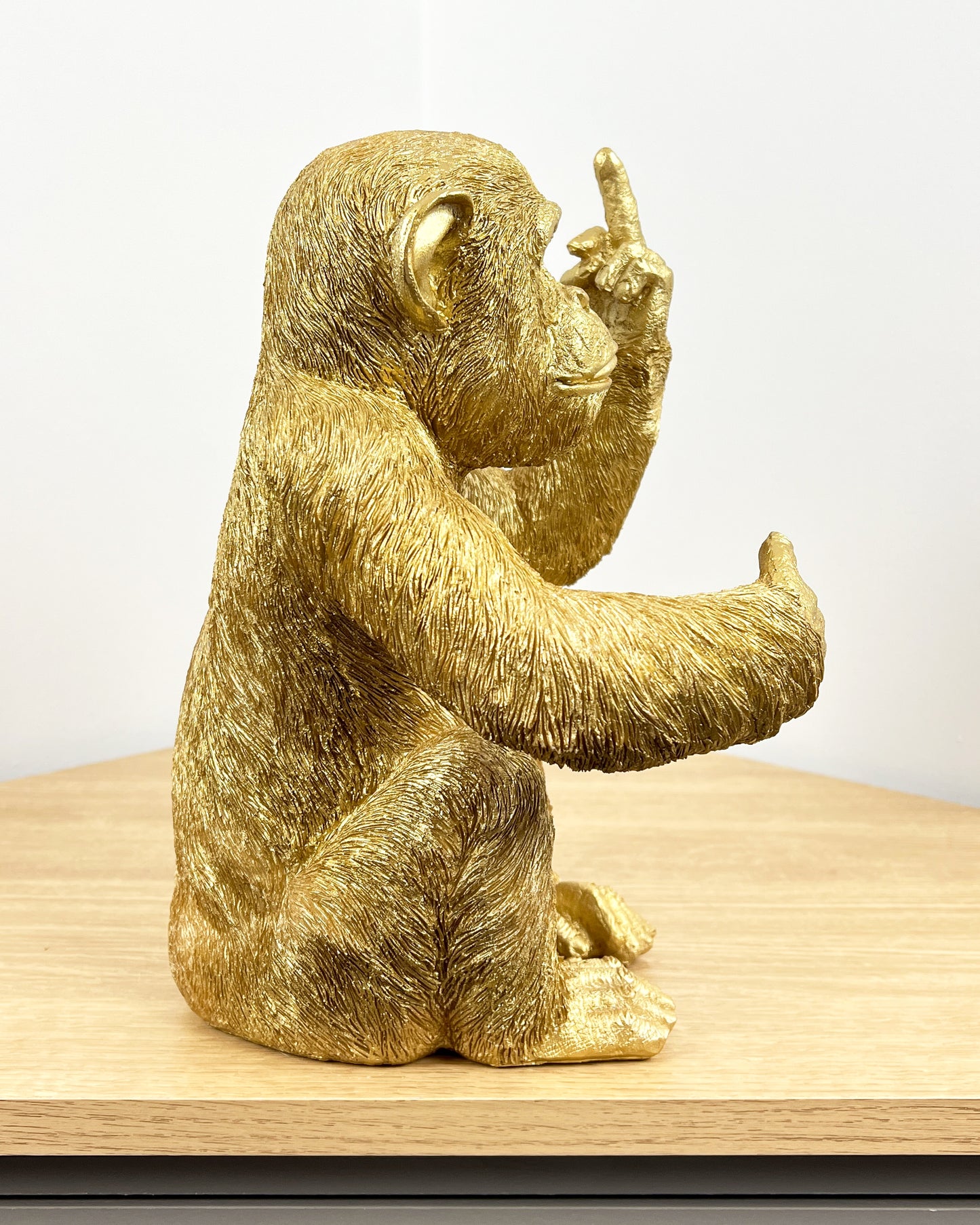 Rude 'Up Yours' Monkey Wine Bottle Holder - Gold