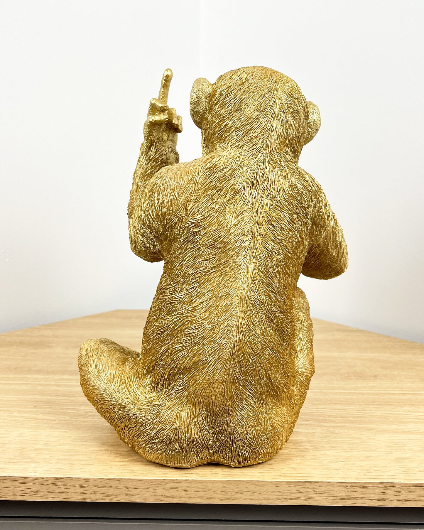 Rude 'Up Yours' Monkey Wine Bottle Holder - Gold