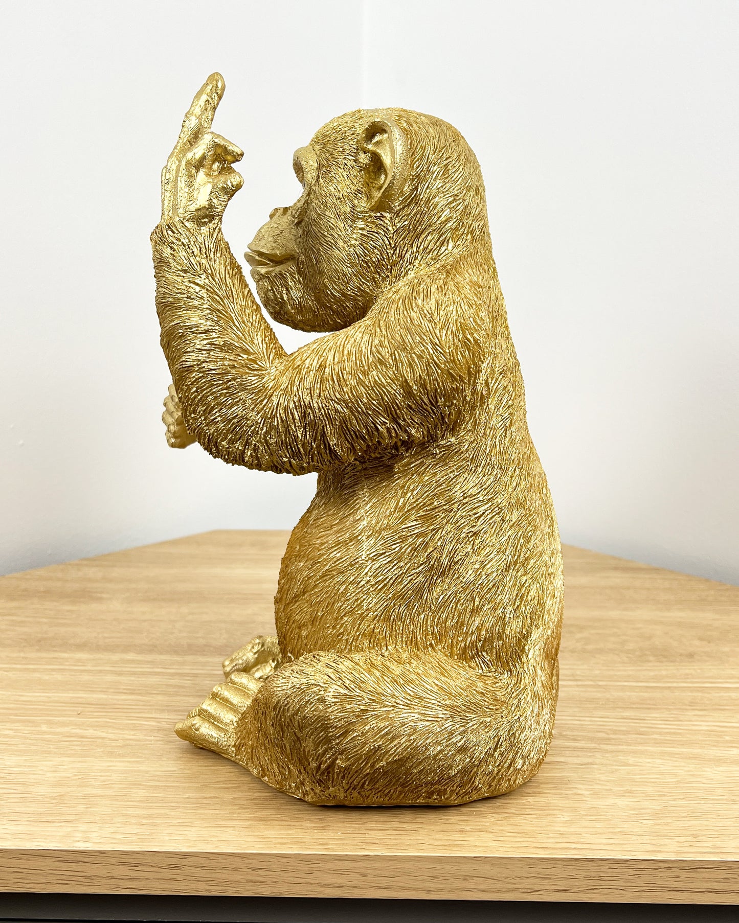 Rude 'Up Yours' Monkey Wine Bottle Holder - Gold