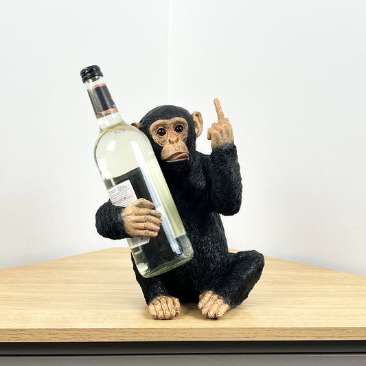 Rude 'Up Yours' Monkey Wine Bottle Holder - Resin