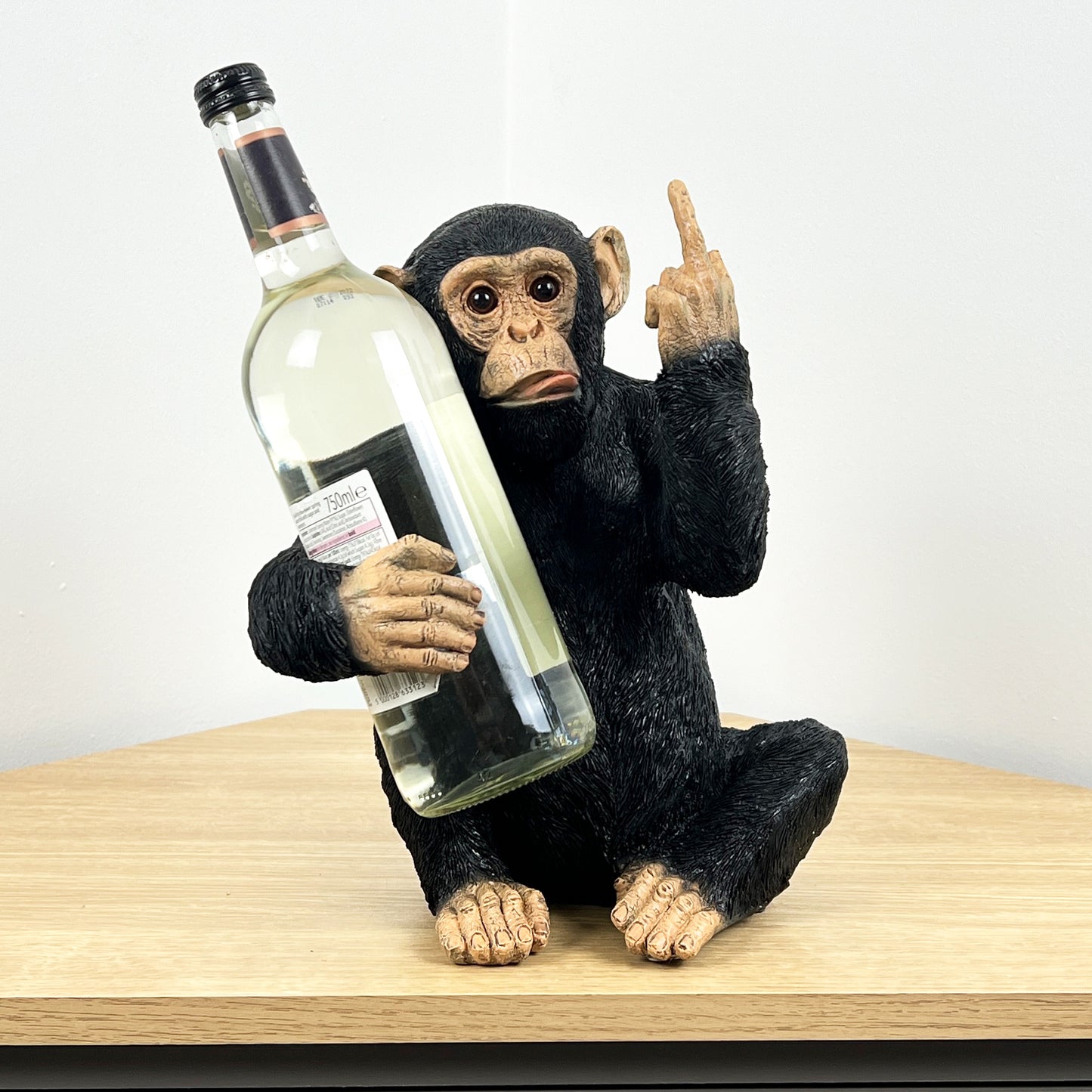 Rude 'Up Yours' Monkey Wine Bottle Holder - Resin