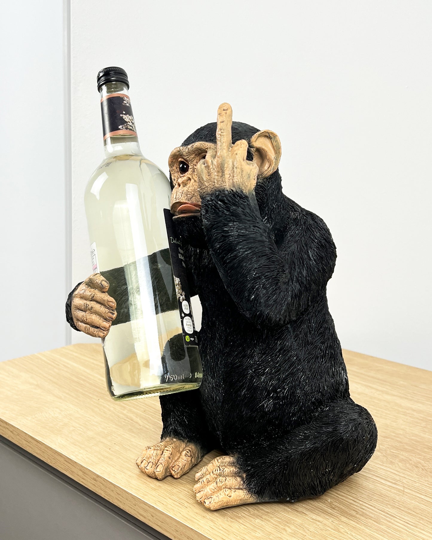 Rude 'Up Yours' Monkey Wine Bottle Holder - Resin