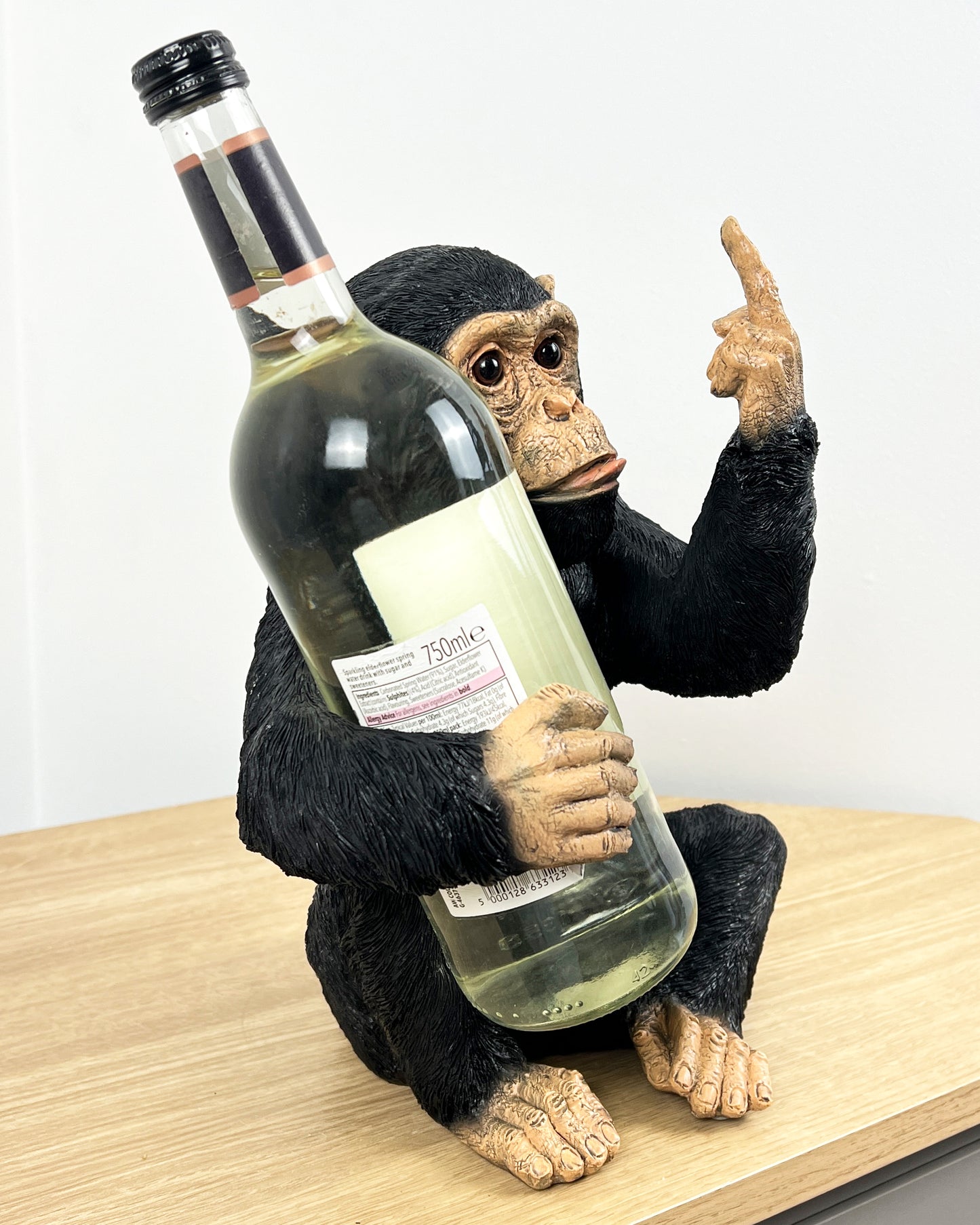 Rude 'Up Yours' Monkey Wine Bottle Holder - Resin