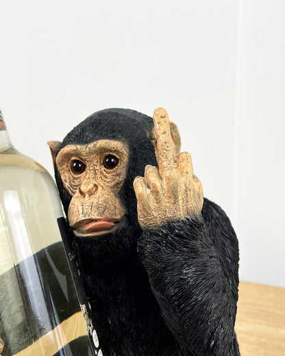 Rude 'Up Yours' Monkey Wine Bottle Holder - Resin