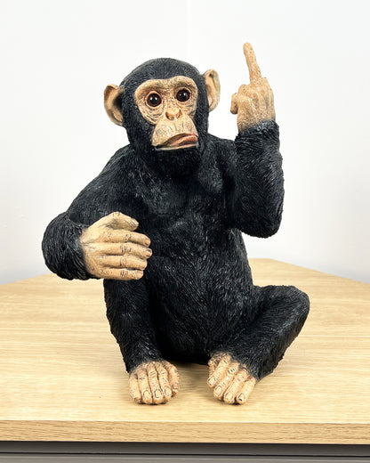 Rude 'Up Yours' Monkey Wine Bottle Holder - Resin