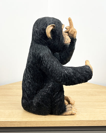 Rude 'Up Yours' Monkey Wine Bottle Holder - Resin