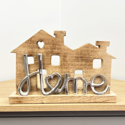 33cm Mango Wood Home House Ornament