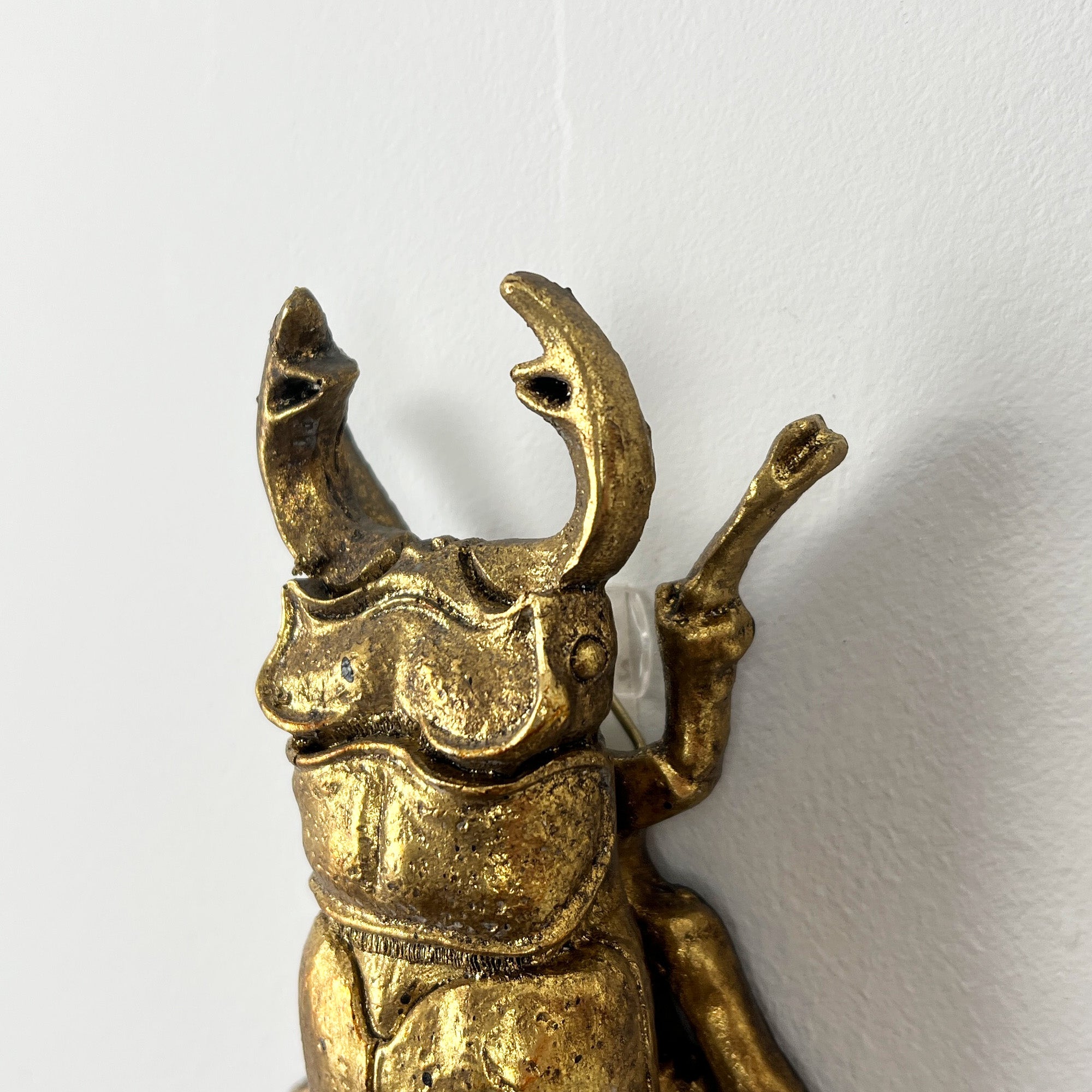 13.5cm Stag Beetle Wall Art Decoration - Gold
