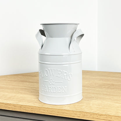 19cm Milk Churn Vase / Planter - Grey