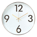 30cm Round Wall Clock - White / Rose Gold