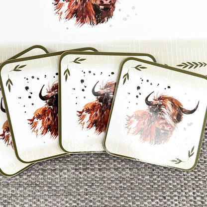 Placemats and Coasters Set of 4 - Highland Cow