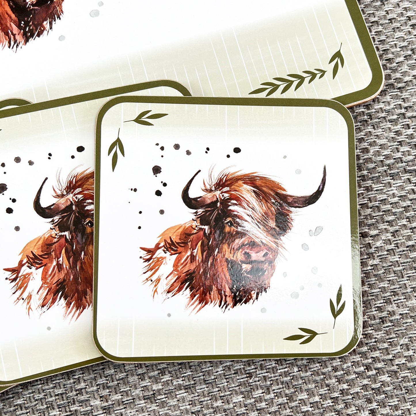 Placemats and Coasters Set of 4 - Highland Cow