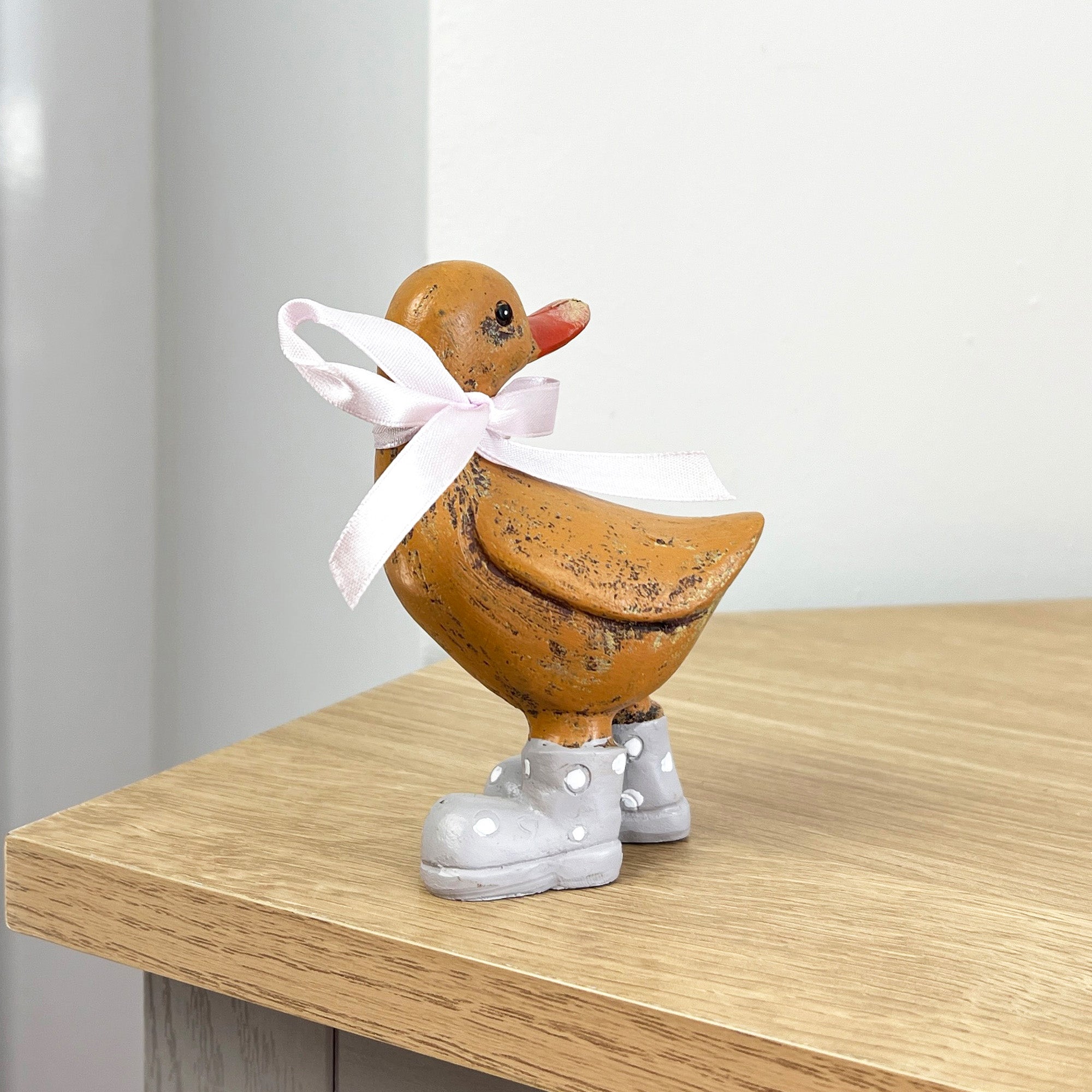 Set of 2 Rustic Duck Ornaments – Resin