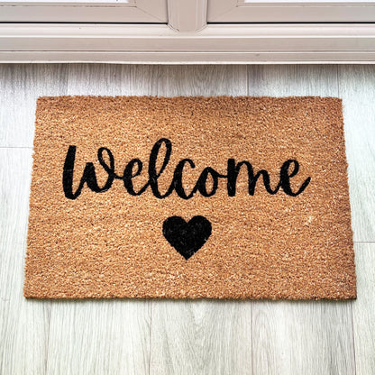 'Welcome' 🖤 Coir Doormat - 60 x 40cm