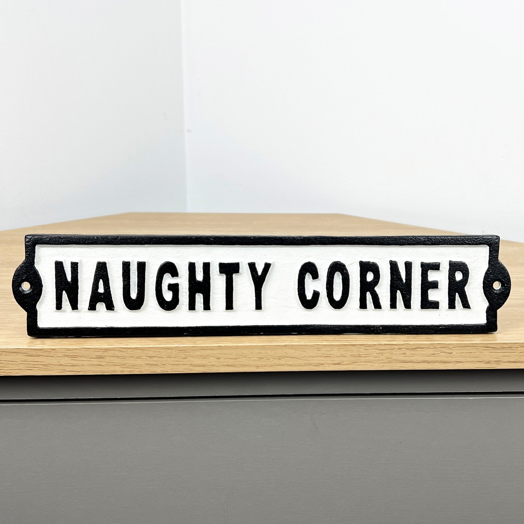 31.5cm Naughty Corner Cast Iron Wall Sign